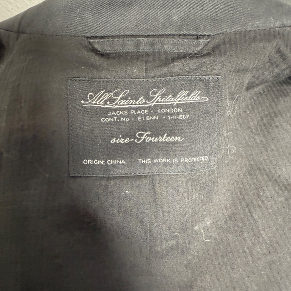 All Saints Black short trench style short coat Jacket -cp - Picture 12 of 16